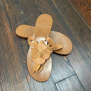 Valentino Garavani Brown Floral Sandals
